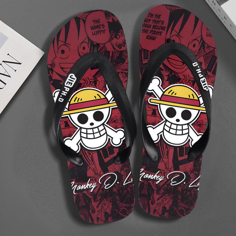 Summer Clothing Wholesale - Sandal jepit anime One Piece baru