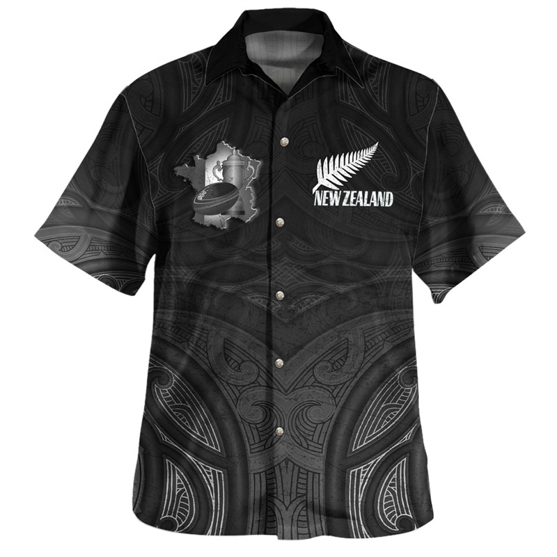 Summer Clothing Nz - Kaus motif bendera Rugby Maori Silver