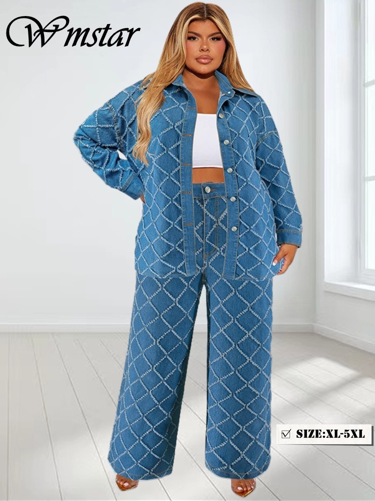 Summer Clothing Wholesale - Wmstar set dua potong Denim ukuran