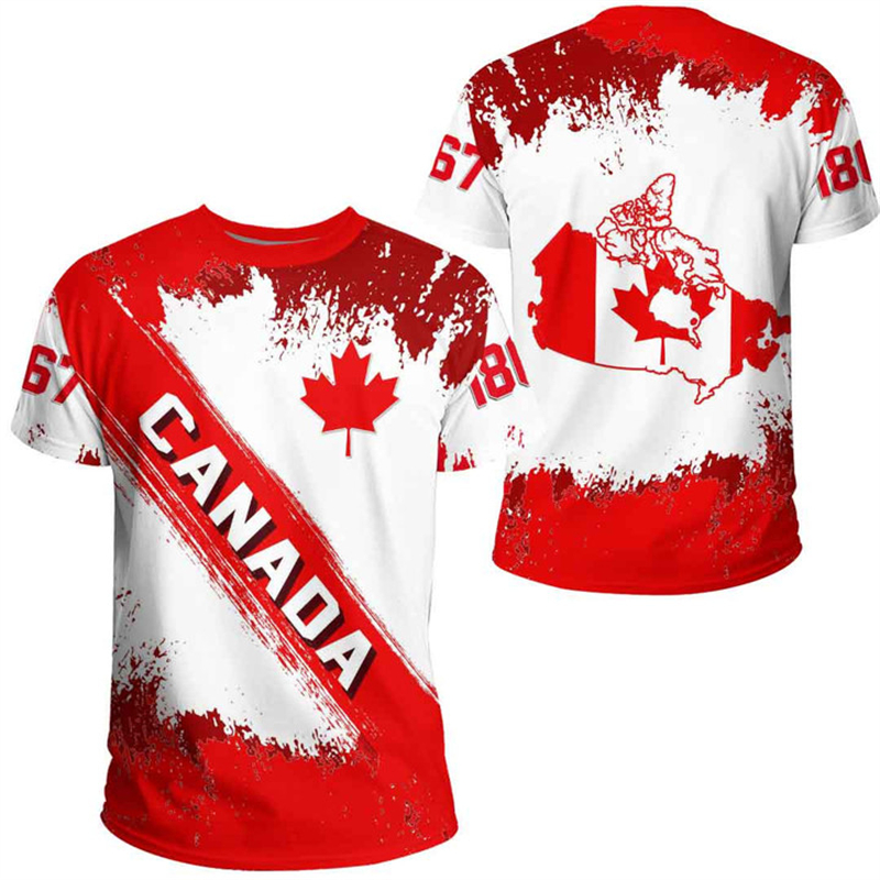 Summer Clothing Women Canada - Kaus hari Kanada bendera lambang daun