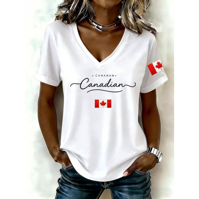 Kaus Wanita Gambar Bendera Nas - Summer Clothing Women Canada ulasan dan harga