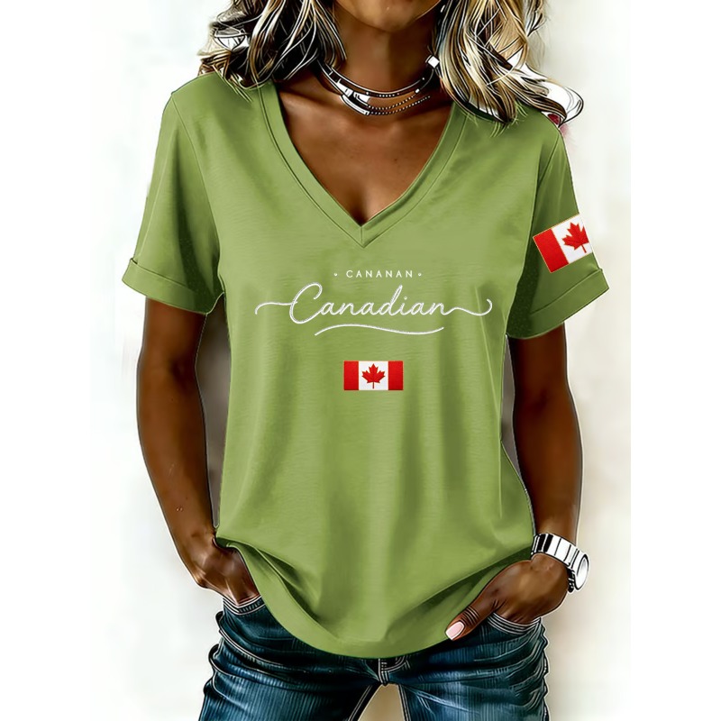 Kaus Wanita Gambar Bendera Nas - Summer Clothing Women Canada ulasan dan harga