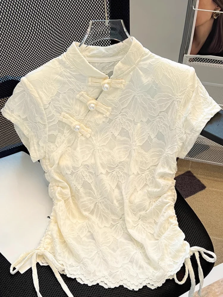 Kemeja Gaya Tiongkok Atasan Cr - Summer Clothing Drawing ulasan dan harga