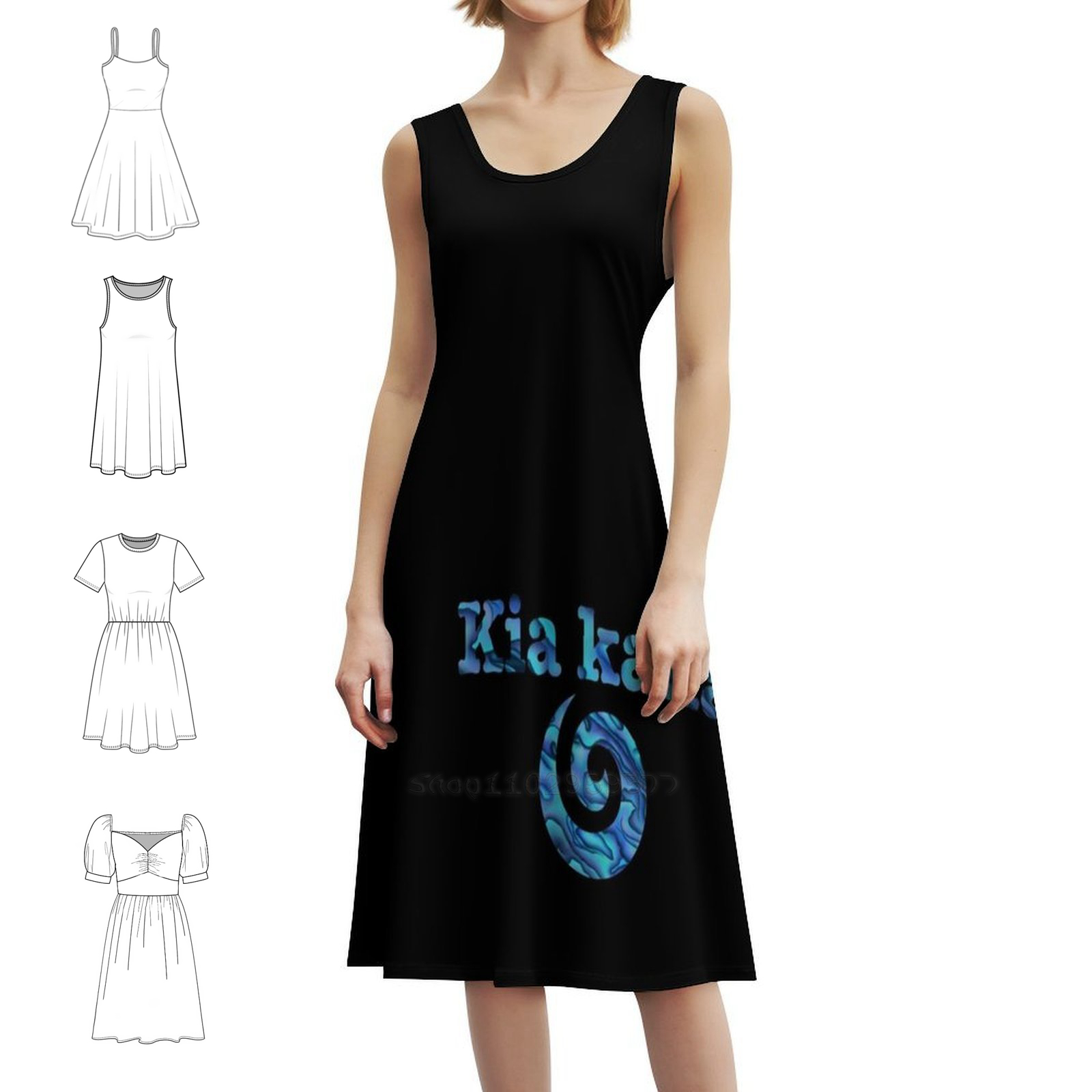 Gaun Koru Kaha dengan Kerah Sw - Summer Clothing Nz ulasan dan harga
