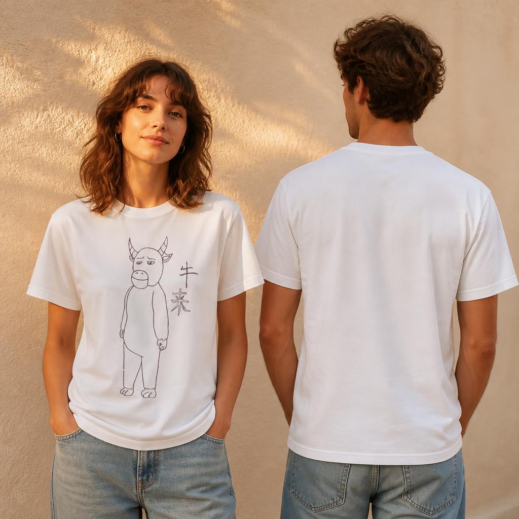Kaos Pria Niu Lai Drawing 100% - Summer Clothing Drawing ulasan dan harga