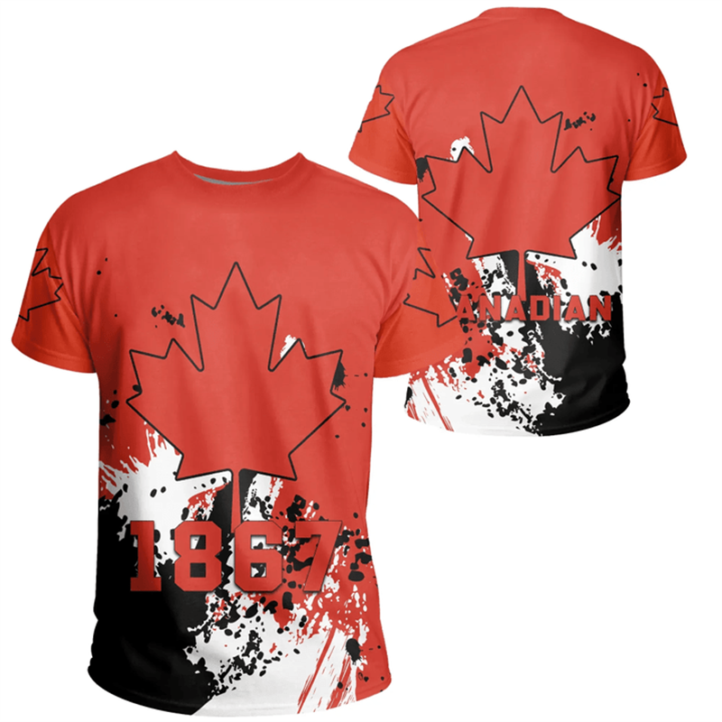 Kaus hari Kanada bendera lamba - Summer Clothing Women Canada ulasan dan harga