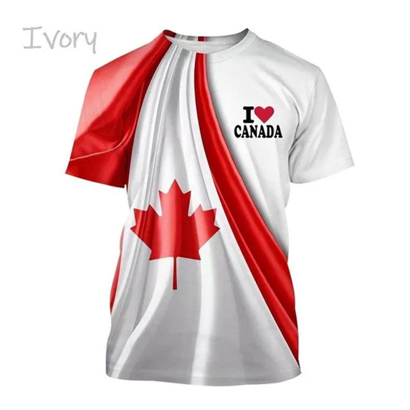 I Love Canada bendera kaus gra - Summer Clothing Women Canada ulasan dan harga